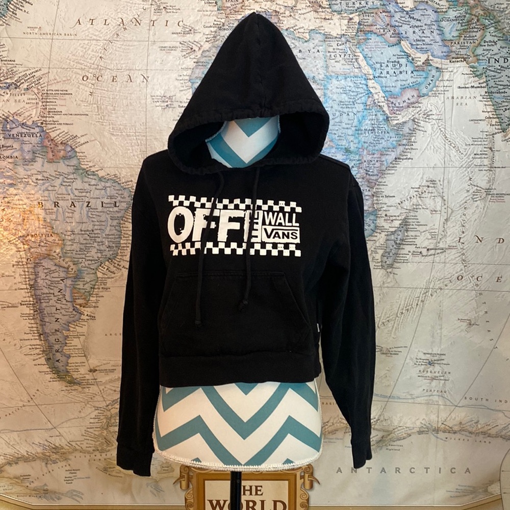 Vans black cropped sweatshirt